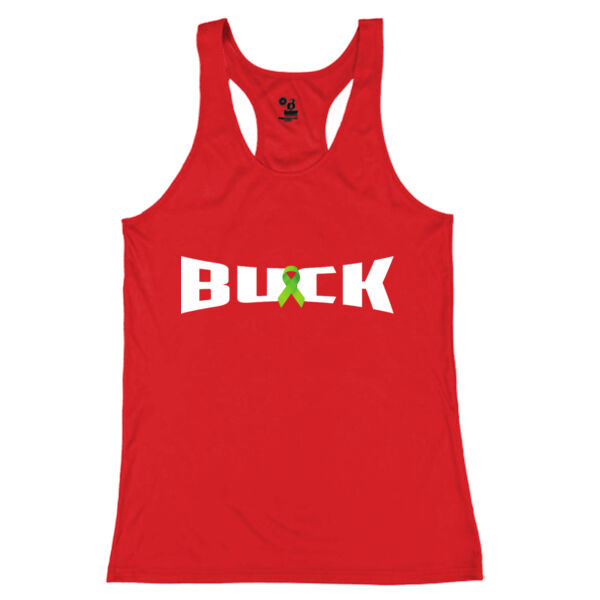 Support Buck Cancer D3 - Girls’ B-Core Racerback Tank Top Thumbnail